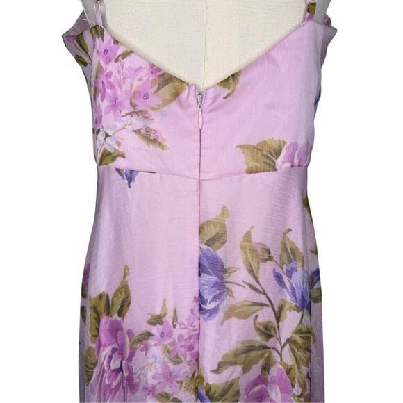 Lulus Women’s Large Maxi Dress Romantic Light Pink Floral Print Halter Neck NEW - Picture 9 of 11